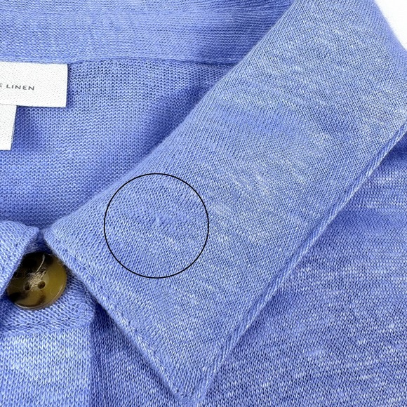 J Jill Love Linen Button Front Shirt Womens XL Blue Long Sleeve Boxy Minimalist - Picture 8 of 15